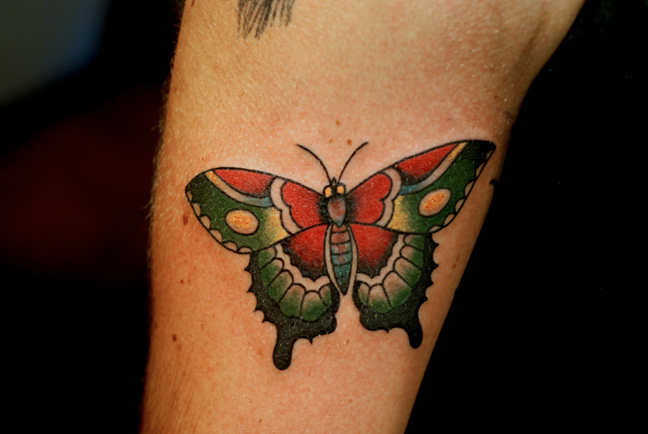 Traditional Butterfly Gypsy Tattoo